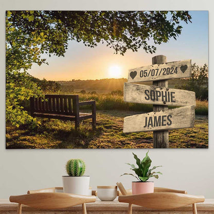 Personalised Canvas "Evening Sun Couple"