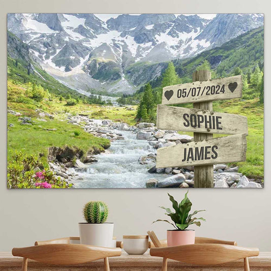 Personalised Canvas "Mountain Creek Couple"