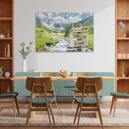 Personalised Canvas "Mountain Creek Couple"