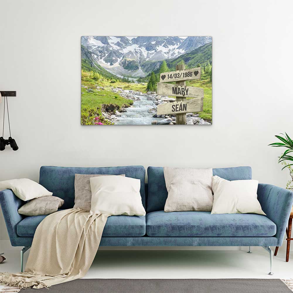 Personalised Canvas "Mountain Creek Couple"