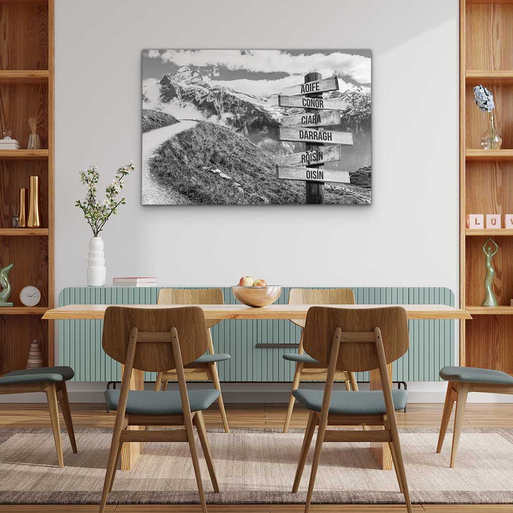 Personalised Canvas "Mountain Path B/W"