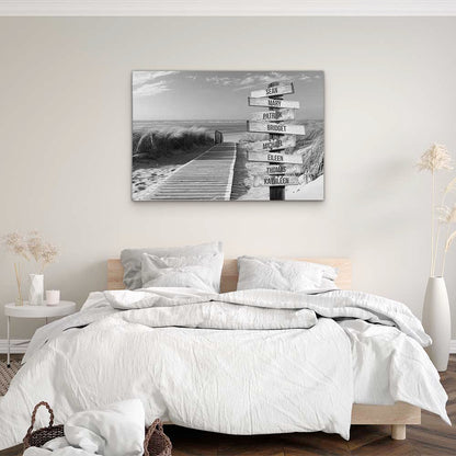 Personalised Canvas "Dune Footbridge B/W"