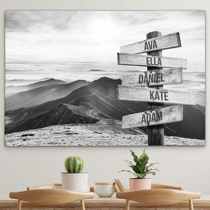 Personalised Canvas "Mountain Landscape B/W"