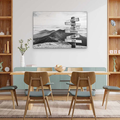 Personalised Canvas "Mountain Landscape B/W"