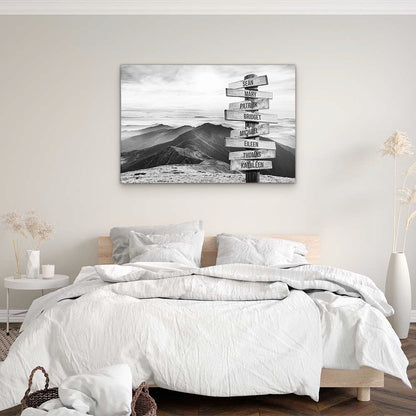 Personalised Canvas "Mountain Landscape B/W"