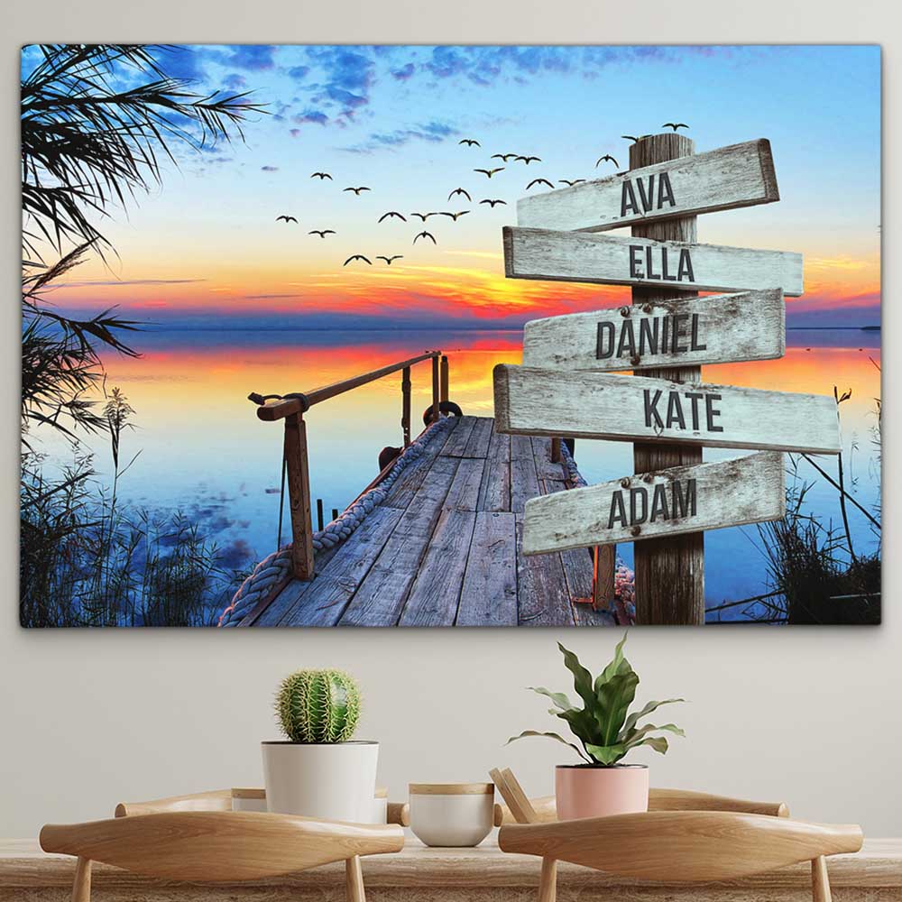 Personalised Canvas "Jetty By The Lake"