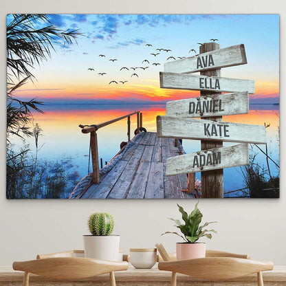 Personalised Canvas "Jetty By The Lake"