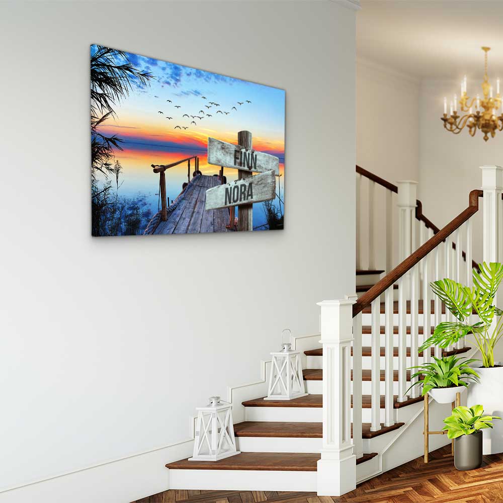 Personalised Canvas "Jetty By The Lake"