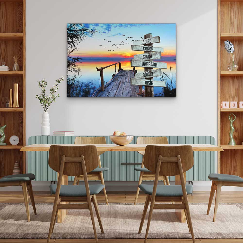 Personalised Canvas "Jetty By The Lake"