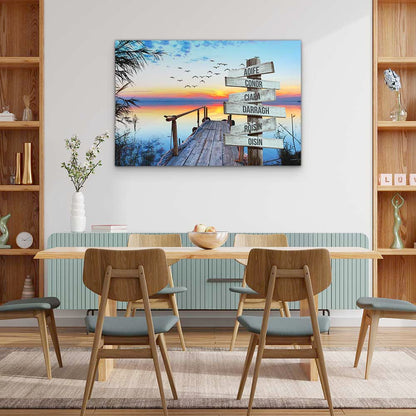 Personalised Canvas "Jetty By The Lake"