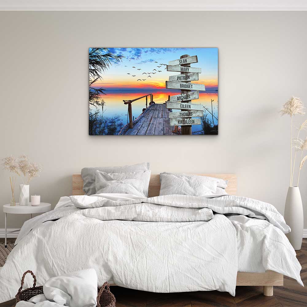 Personalised Canvas "Jetty By The Lake"