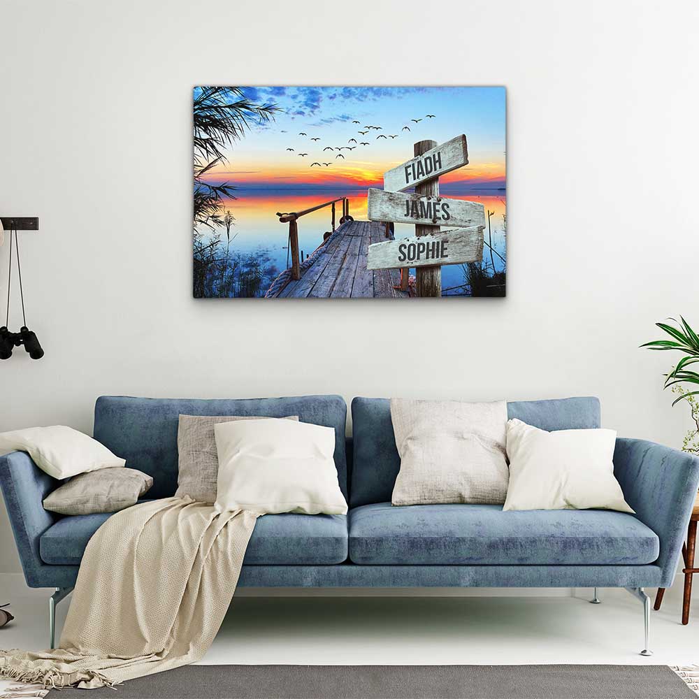 Personalised Canvas "Jetty By The Lake"