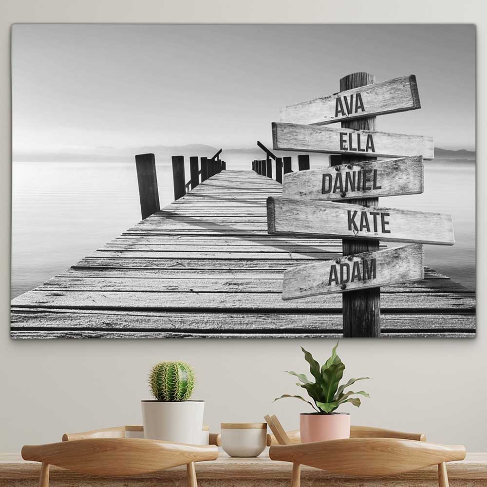 Personalised Canvas "Golden Bridge B/W"