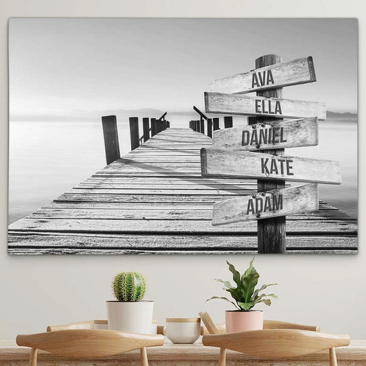 Personalised Canvas "Golden Bridge B/W"