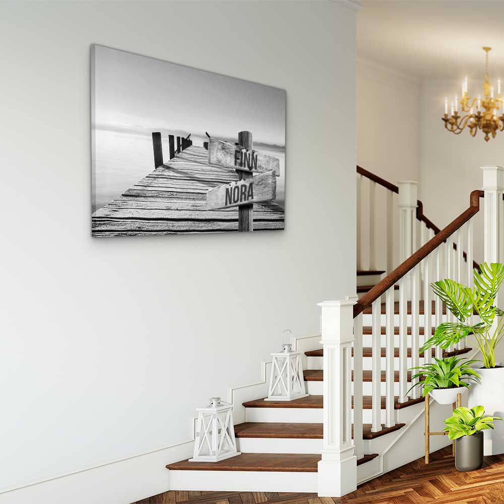 Personalised Canvas "Golden Bridge B/W"