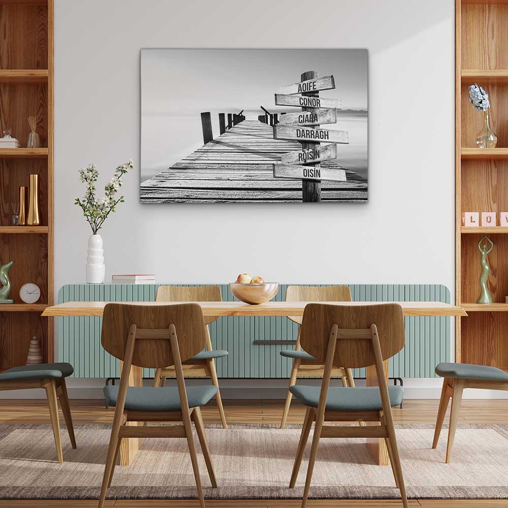 Personalised Canvas "Golden Bridge B/W"