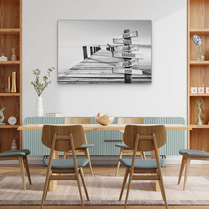 Personalised Canvas "Golden Bridge B/W"