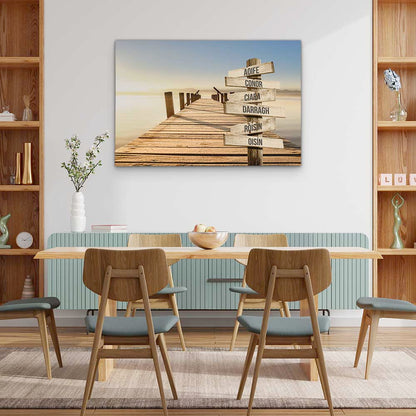 Personalised Canvas "Golden Footbridge"