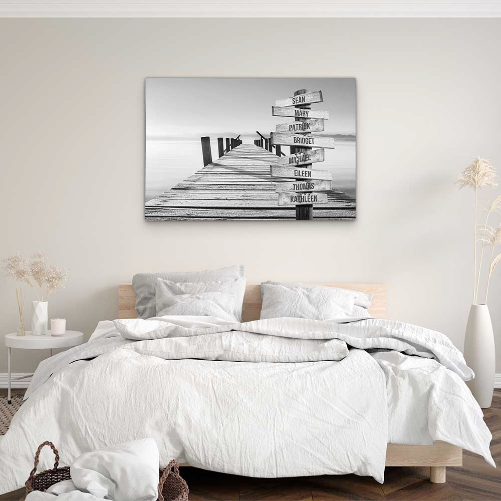 Personalised Canvas "Golden Bridge B/W"