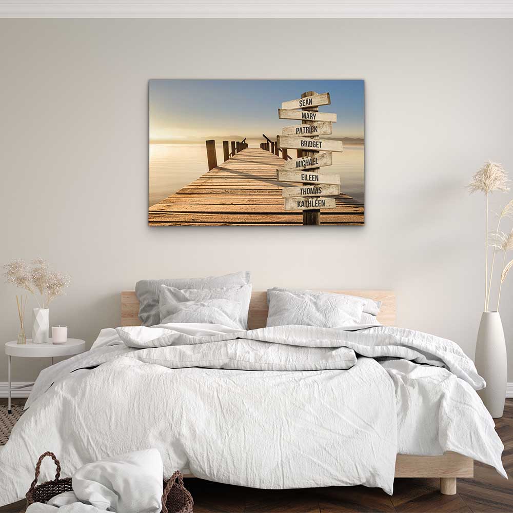 Personalised Canvas "Golden Footbridge"