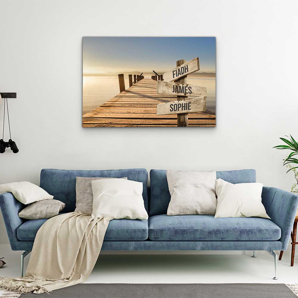 Personalised Canvas "Golden Footbridge"