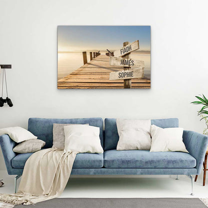 Personalised Canvas "Golden Footbridge"