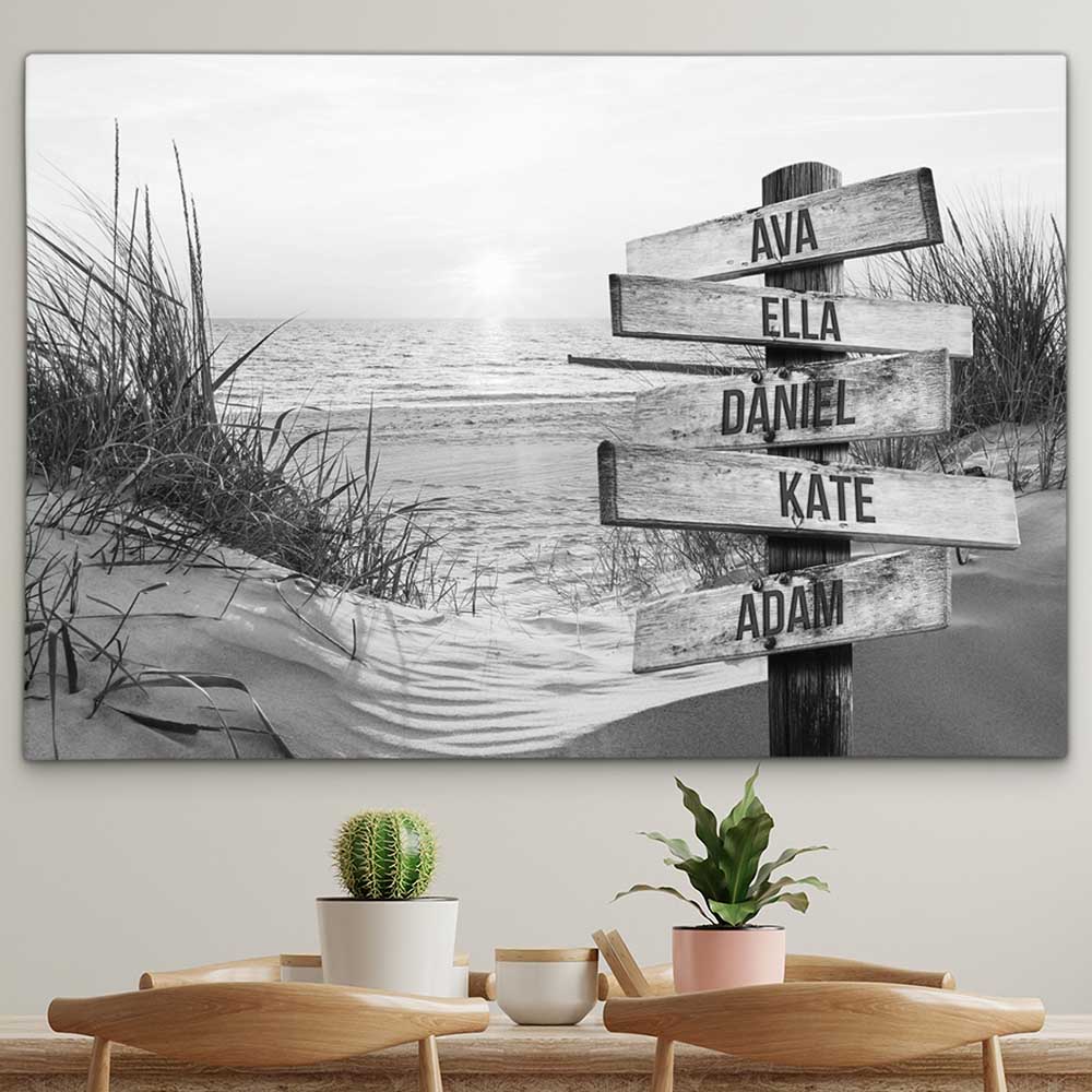 Personalised Canvas "Dune-Sun B/W"