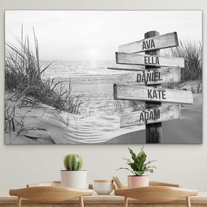 Personalised Canvas "Dune-Sun B/W"