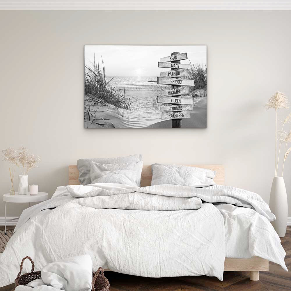 Personalised Canvas "Dune-Sun B/W"