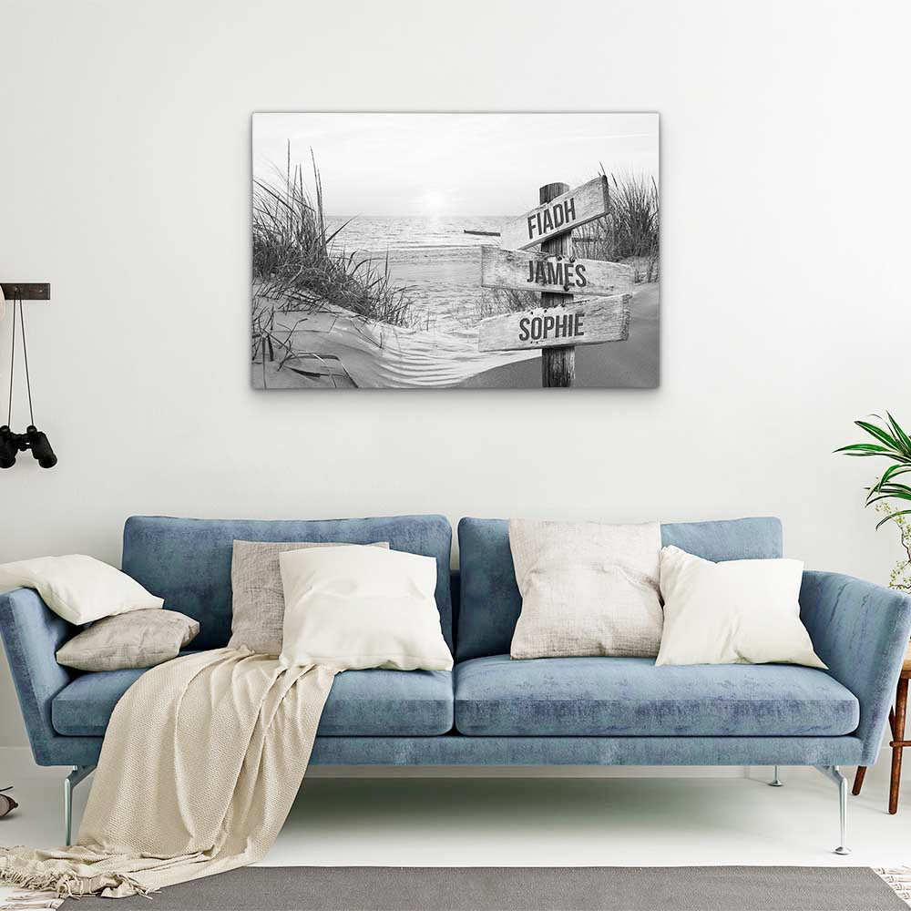 Personalised Canvas "Dune-Sun B/W"