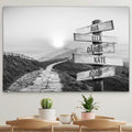 Personalised Canvas "Mountain-Sun B/W"