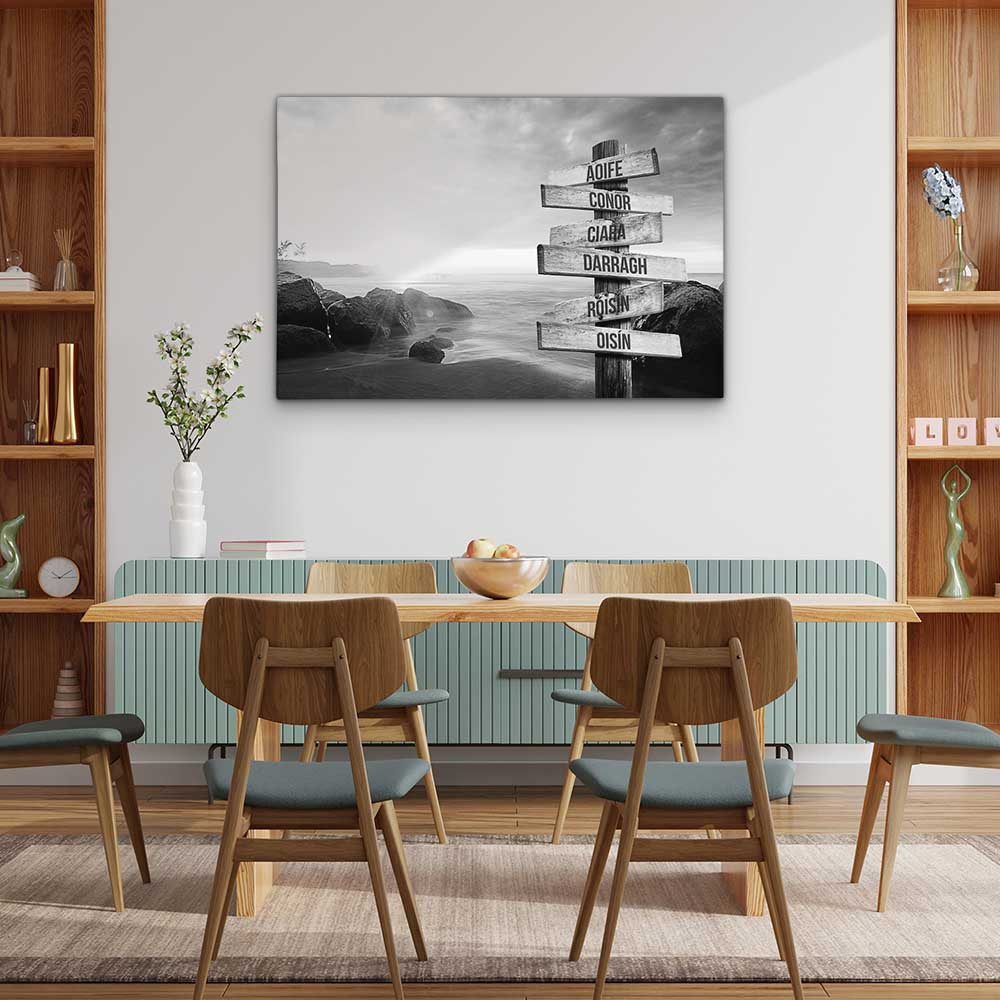 Personalised Canvas "Evening Sun B/W"