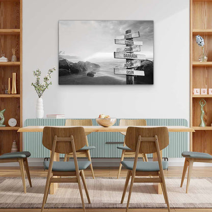 Personalised Canvas "Evening Sun B/W"