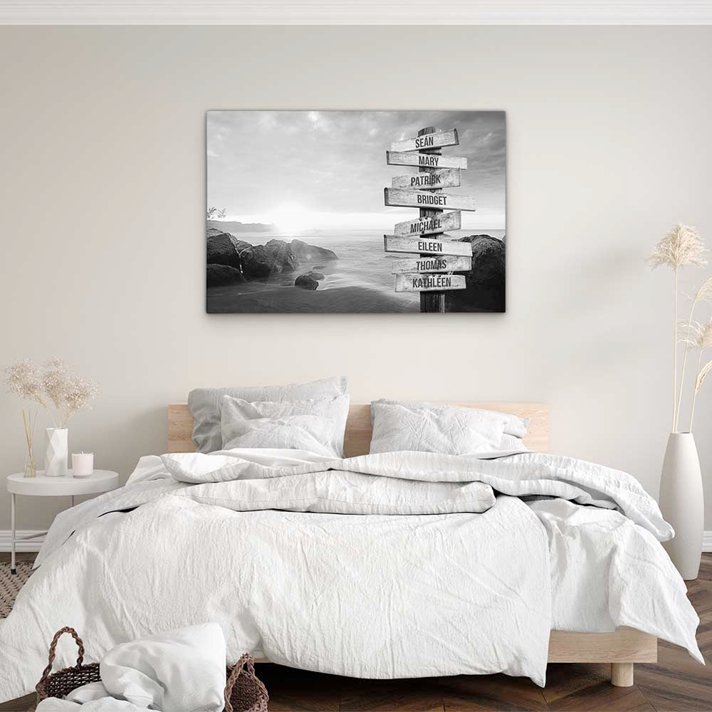 Personalised Canvas "Evening Sun B/W"