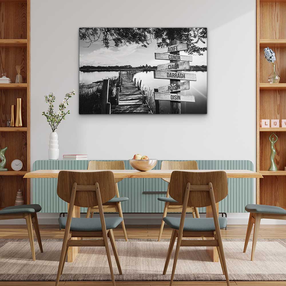 Personalised Canvas "Sun-Lake B/W"