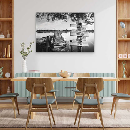 Personalised Canvas "Sun-Lake B/W"