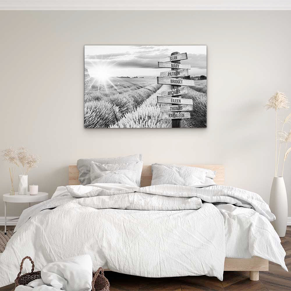 Personalised Canvas "Lavender B/W"