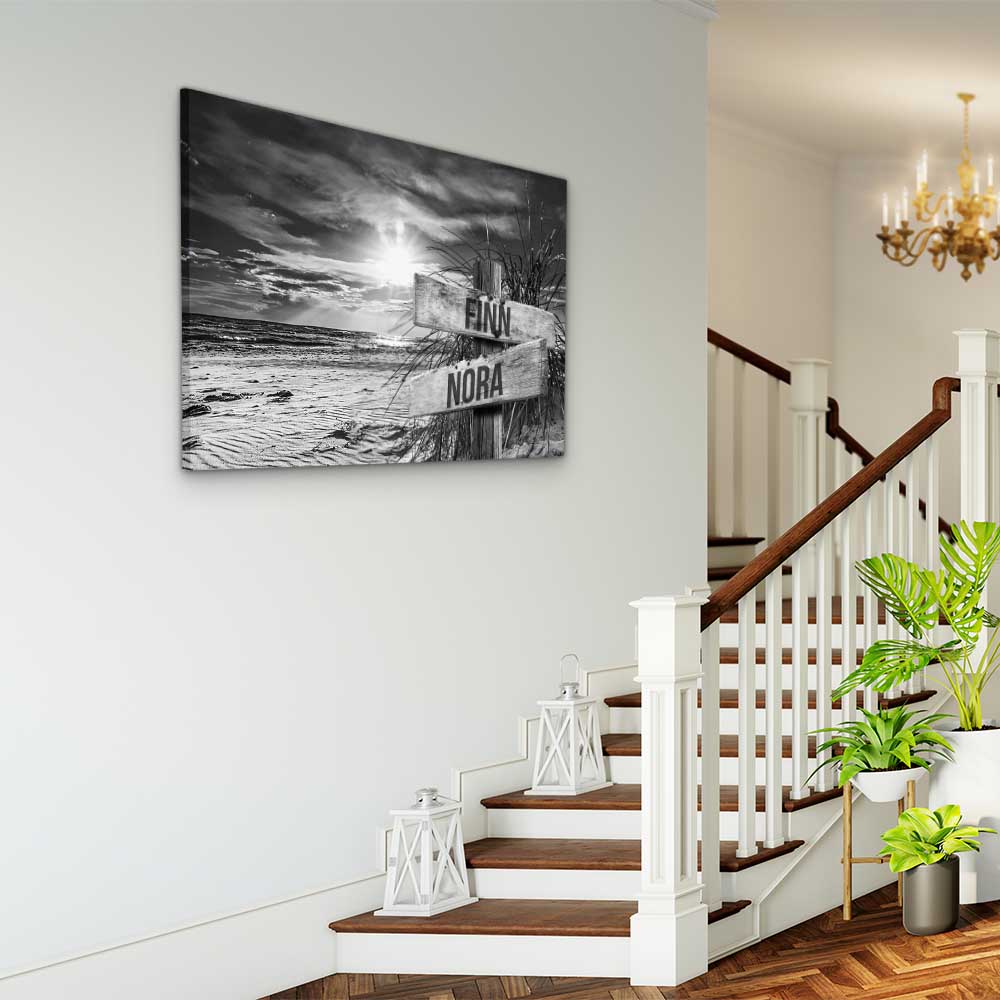 Personalised Canvas "Sea Breeze B/W"