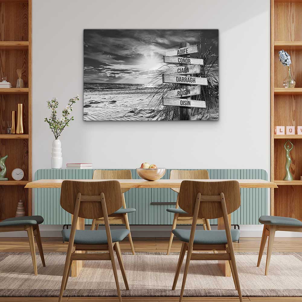 Personalised Canvas "Sea Breeze B/W"