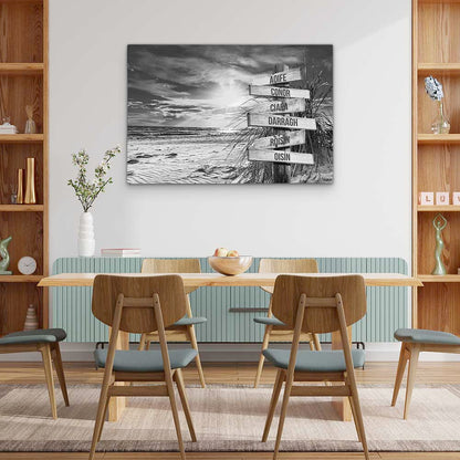 Personalised Canvas "Sea Breeze B/W"