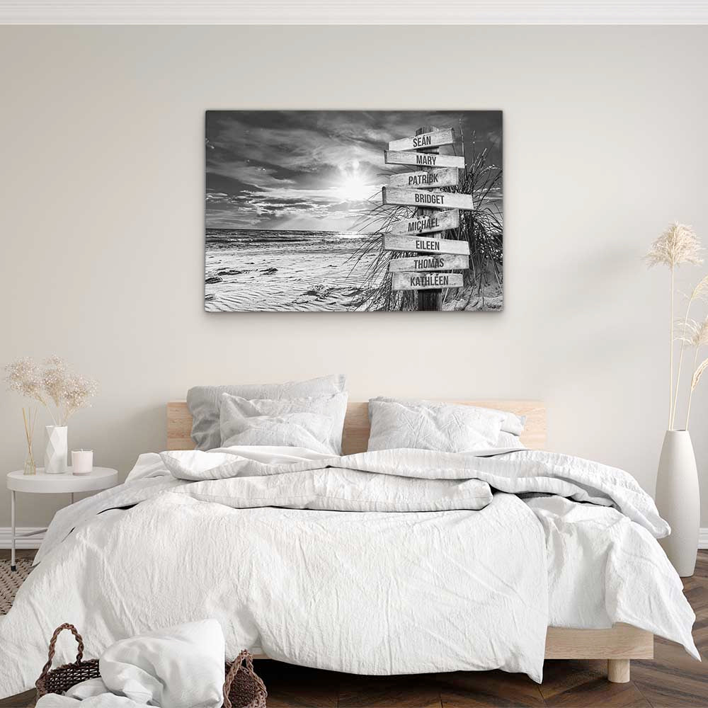 Personalised Canvas "Sea Breeze B/W"