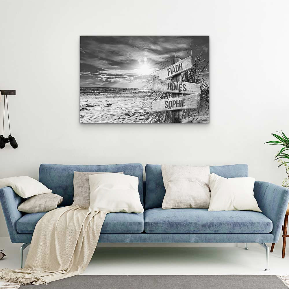 Personalised Canvas "Sea Breeze B/W"