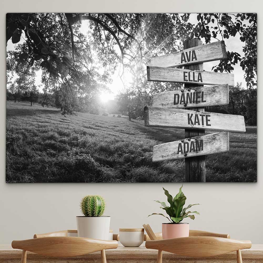 Personalised Canvas "Sunlight B/W"