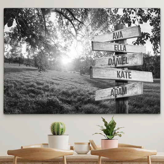 Personalised Canvas "Sunlight B/W"