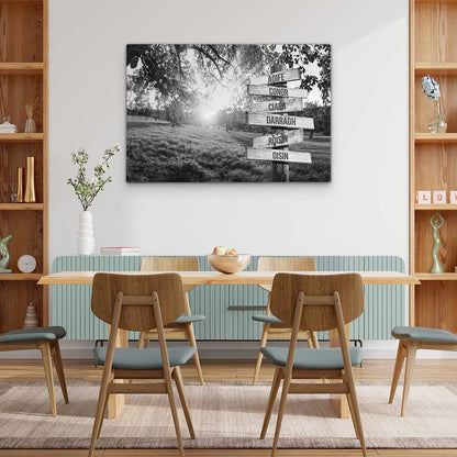 Personalised Canvas "Sunlight B/W"