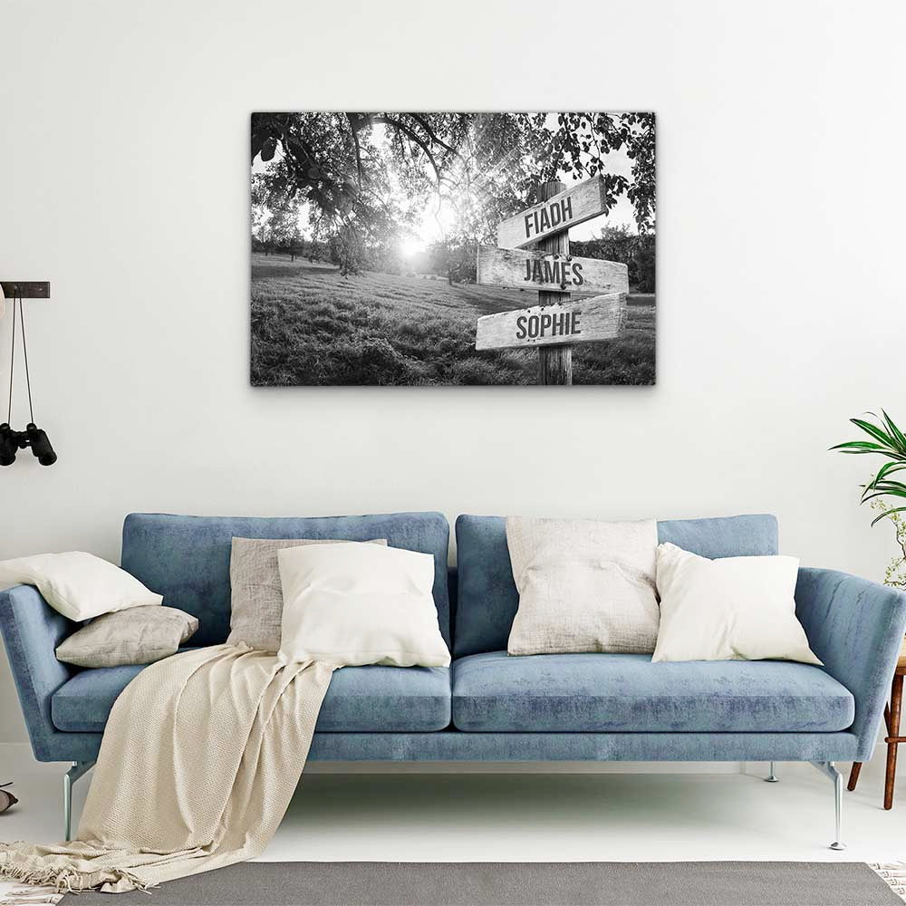 Personalised Canvas "Sunlight B/W"