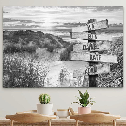 Personalised Canvas "Dune Sea B/W"