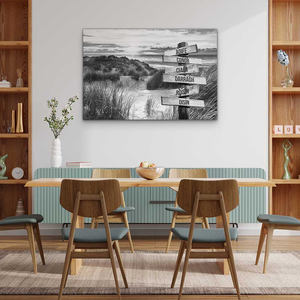 Personalised Canvas "Dune Sea B/W"