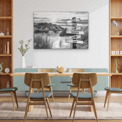 Personalised Canvas "Dune Sea B/W"