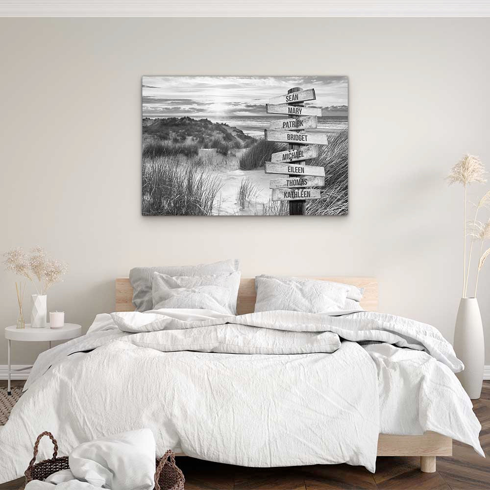 Personalised Canvas "Dune Sea B/W"